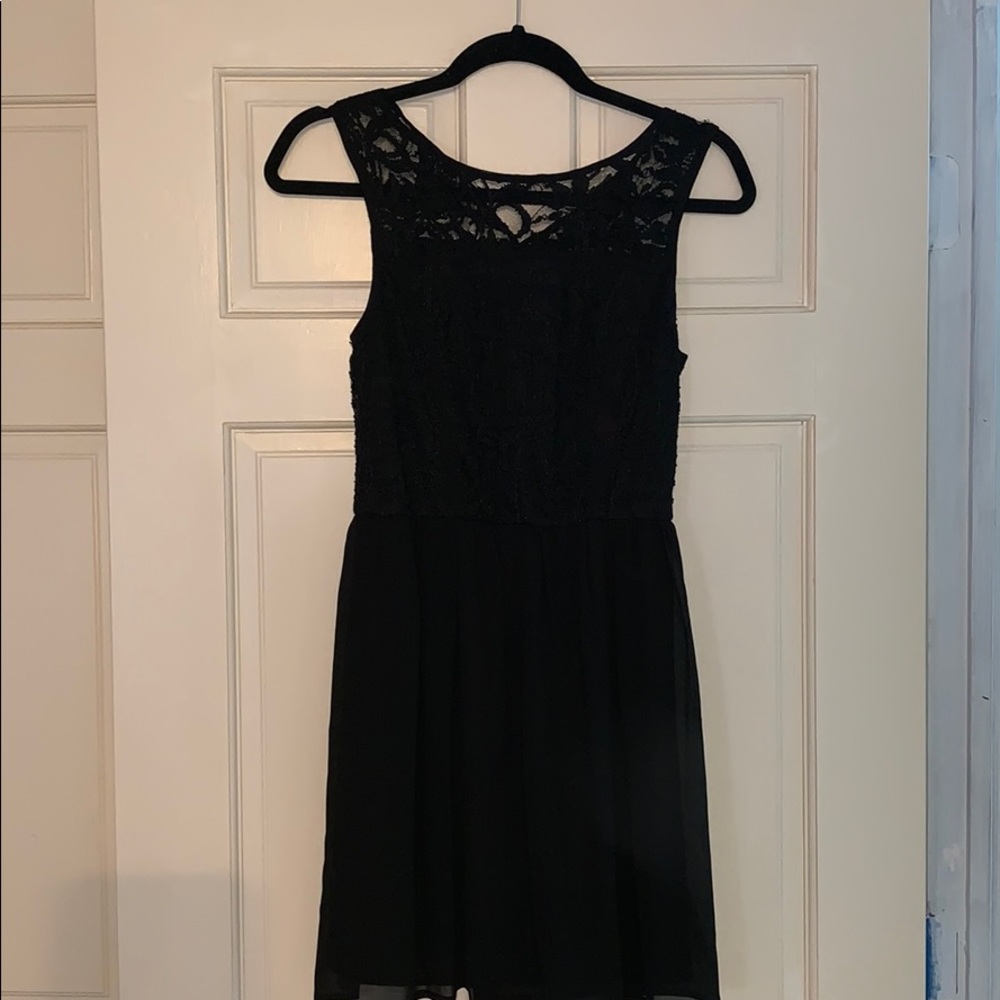 Lace top flowy dress